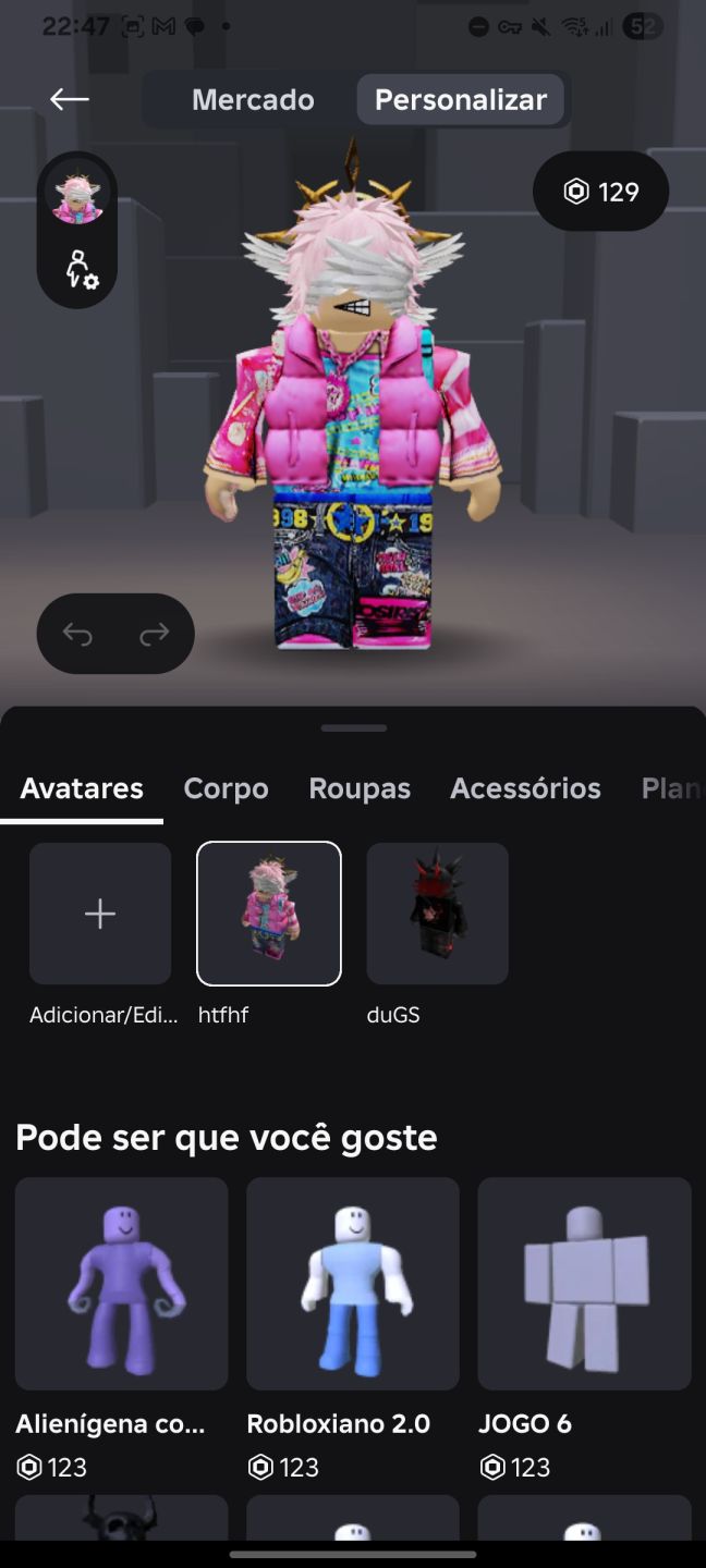Conta de roblox com muitas skins e game pass em jogos
