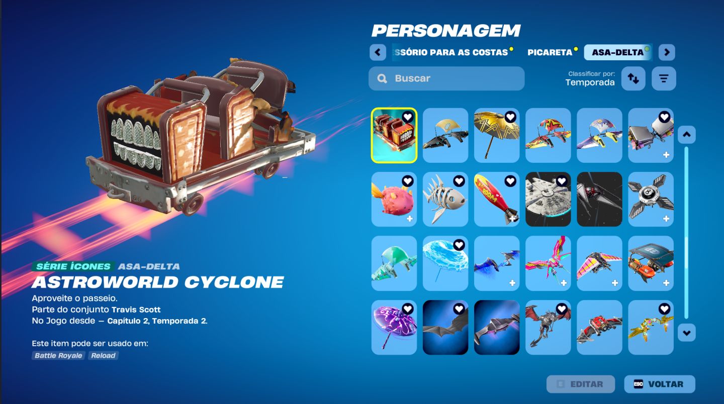 Conta Fortnite skins lendárias (Travis Scott, Kratos, Midas e outras)