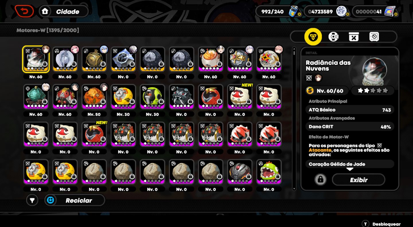 Zzz Lv57 com 11 Limitados e 4 Motores Assinatura, Lucia M1, Remielle W1, Velina+