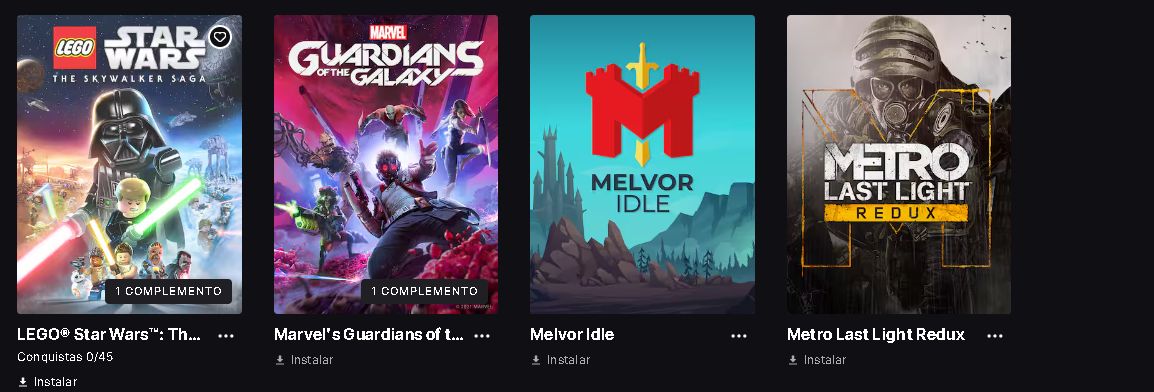 Conta Epic Games com mais de 70 games..