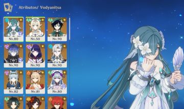 Vesna, Vodyanitsa, Flins, Ineffa, Neuvillett, Xiao c1, Venti, raiden, yoimiya +