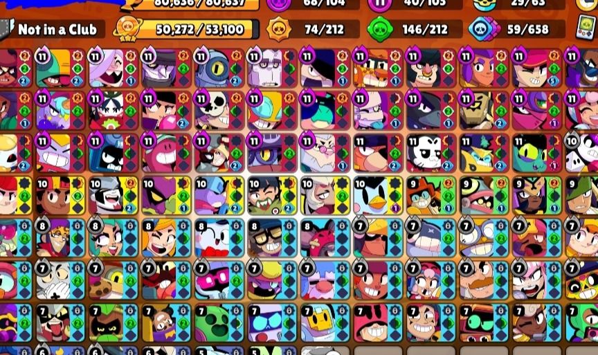 Conta de brawl stars 80 mil troféus, skins raras+ conta antiga barata