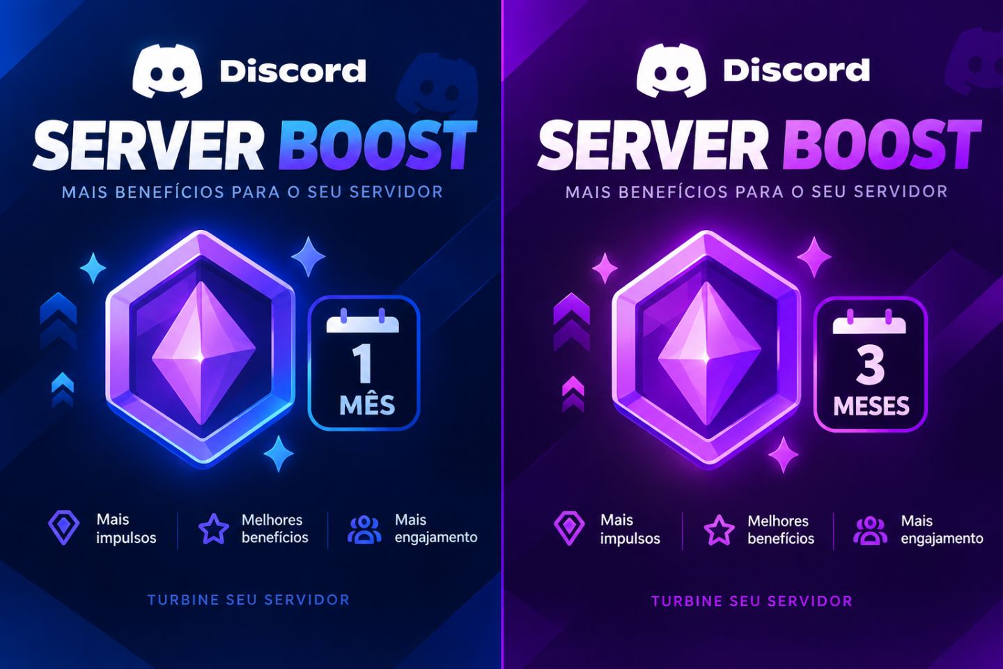 Discord Server Boost 1 a 3 Meses | Impulsos para seu Servidor + Entrega Rápida