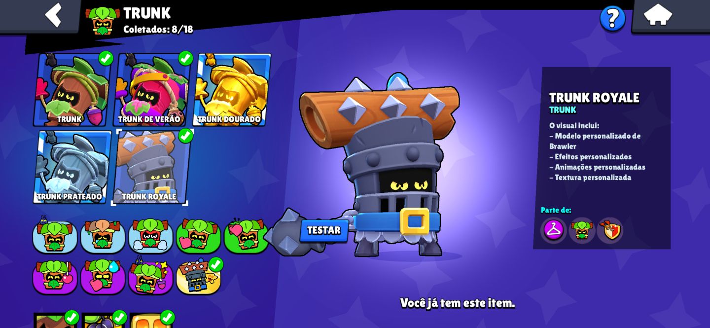 Conta com 22K de Troféus, Varias Skins