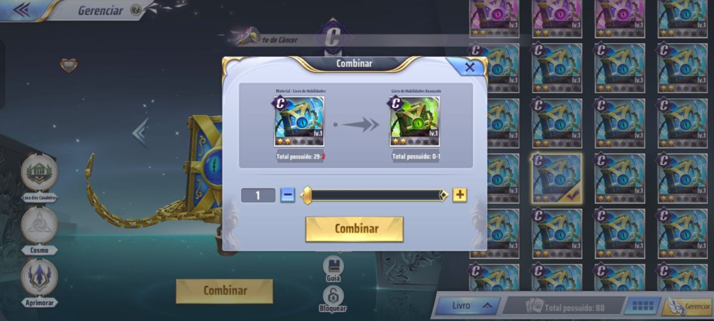 Conta saint seiya awakening lvl 70 30 livros