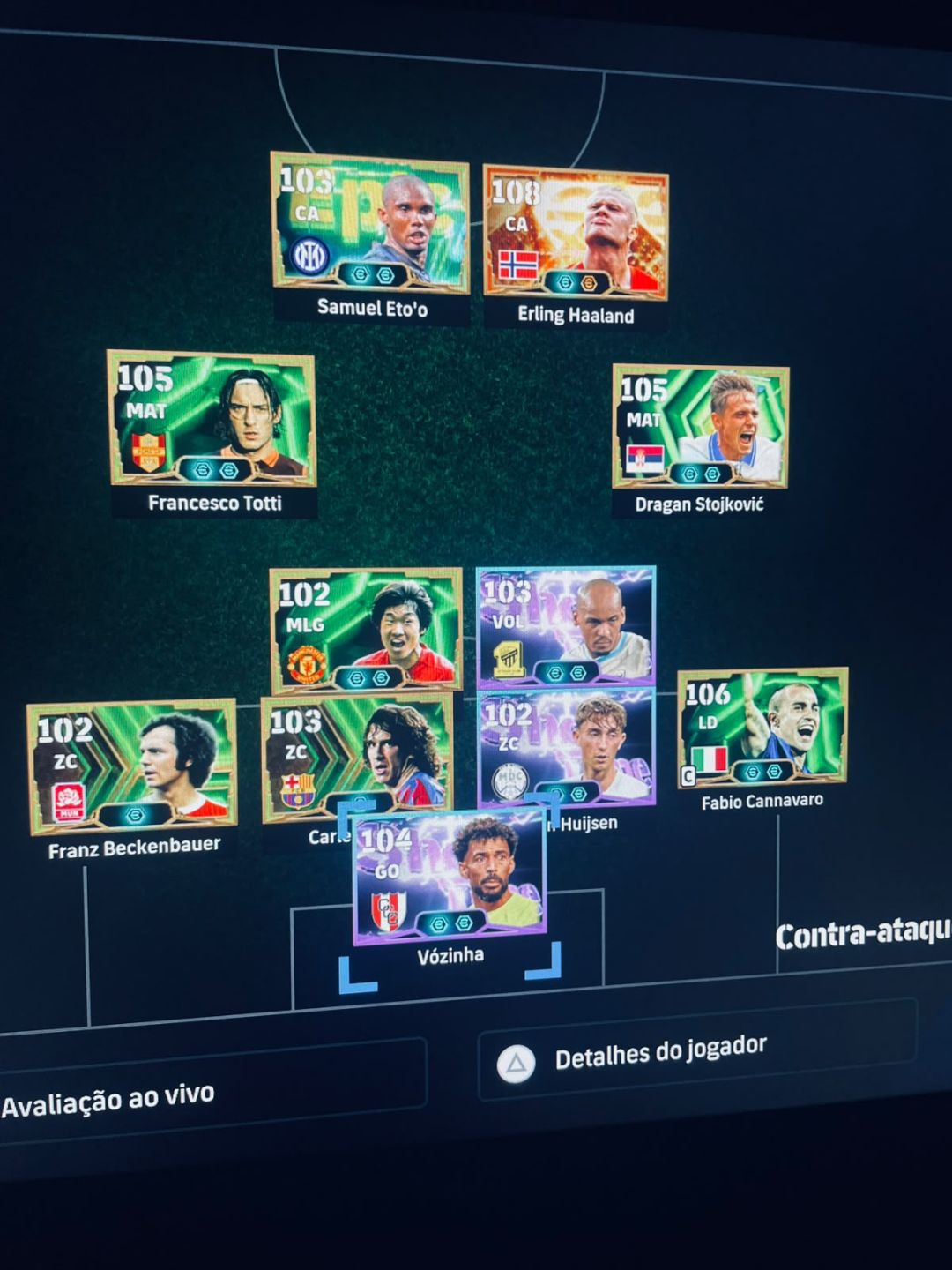Conta de efootball (ps4,ps5) haaland 108 e mais ps plus na conta