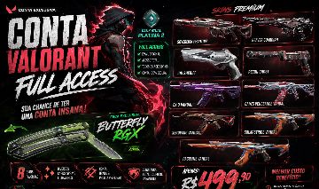 CONTA VALORANT PLATINA 2 - CHEIA DE SKINS - R$ 760 GASTOS