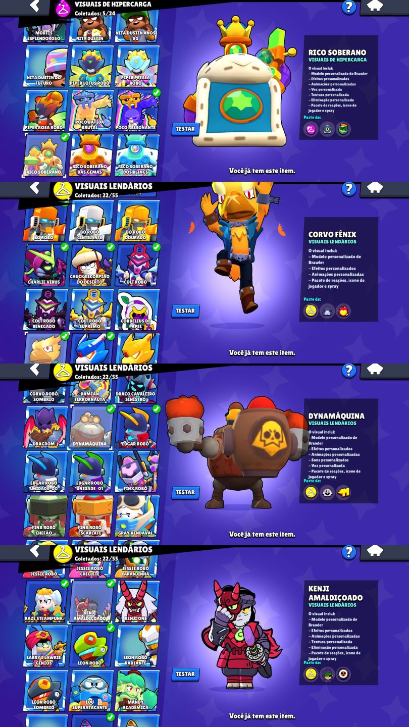 CONTA DE BRAWL STARS 61K DE TROFEUS |107 BRAWLERS FAMA LUNAR