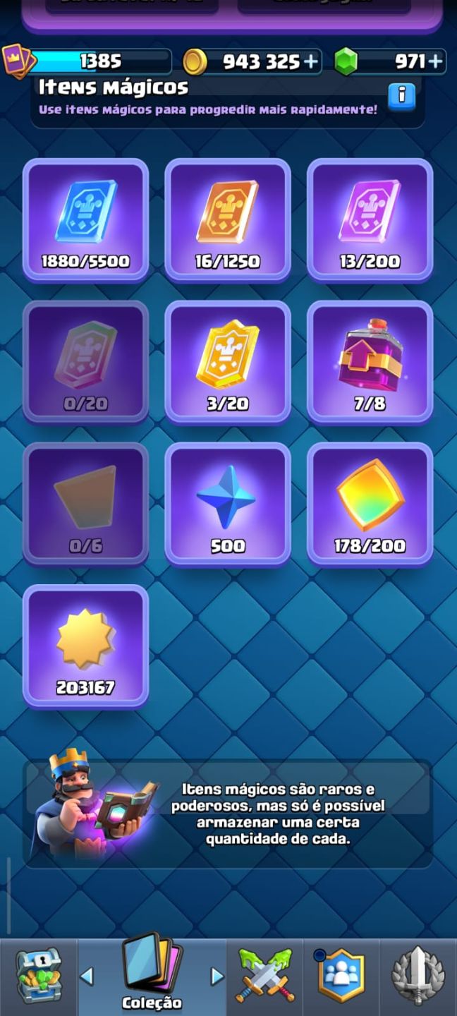 CONTA CLASH ROYALE REI 14 |10.7K TROFÉUS |940K OURO | 11 EVOLUÇÕES | FULL ACESSO