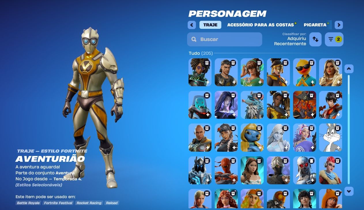 Conta Fortnite + Epic Games conta da Epic Games com excelente coleção