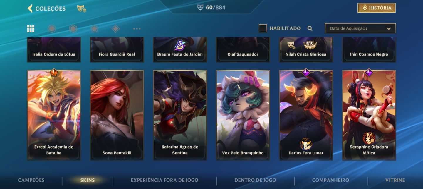 Conta Wild Rift com 2 skins exclusivas raras