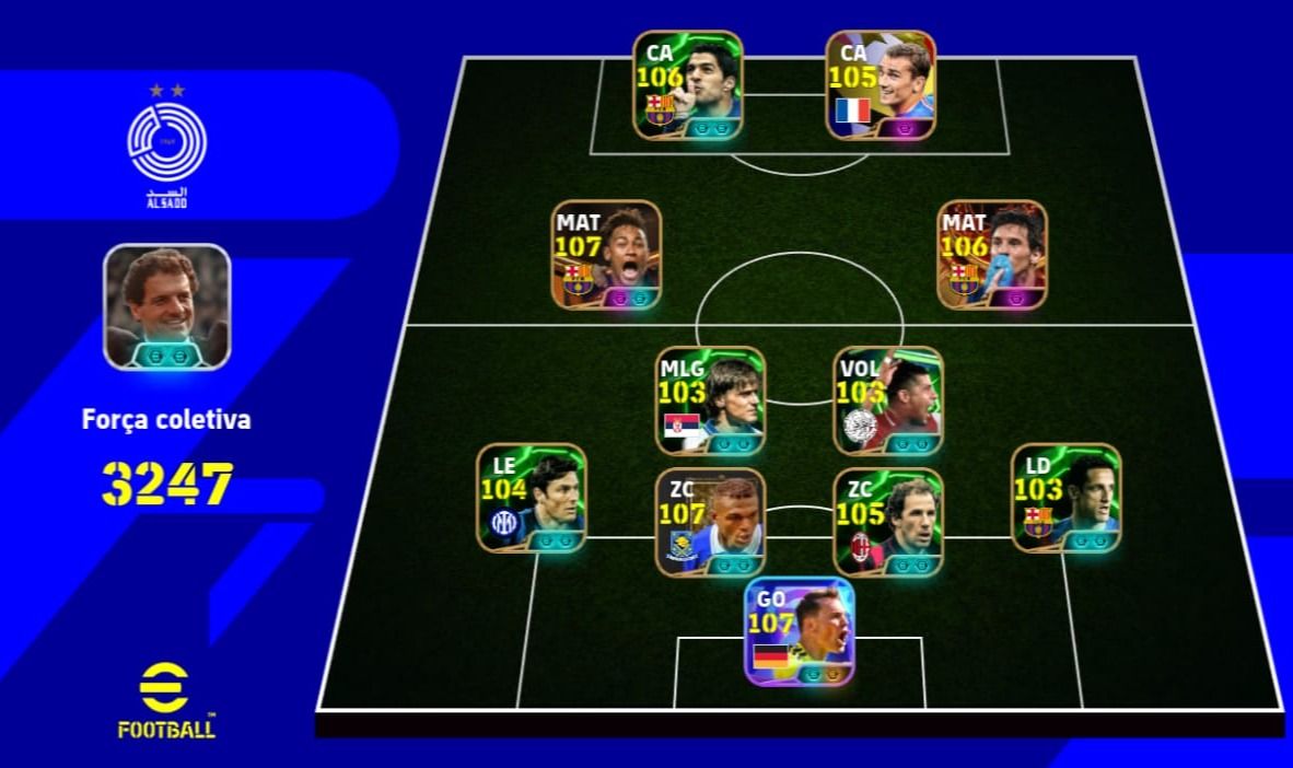 CONTA EFOOTBALL 3247 | Trio MSN | Desailly 107 | Neuer 107 | ETC...