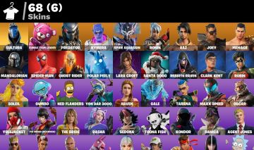 CONTA FORTNITE 68 SKINS/LARA CROFT/SPIDER-MAN/ CUDDLE TEAM LEADER/MOTOQUEIRO FAN