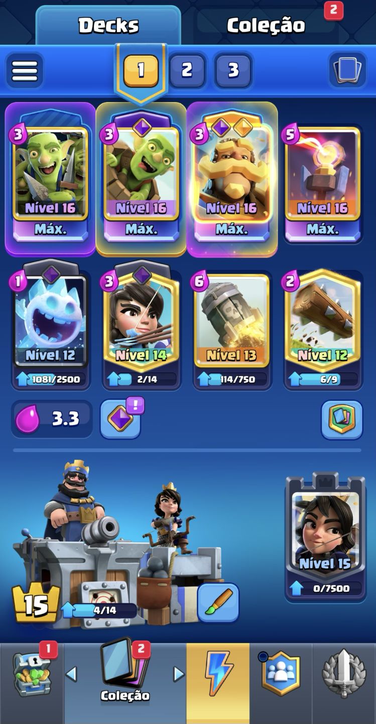 CONTA CLASH ROYALE | 9.537 TROFÉUS | TORRE NÍVEL 15 | 7 EVOLUÇÕES + 2 HERÓIS