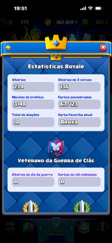 CONTA CLASH ROYALE ARENA 10 COM EVO