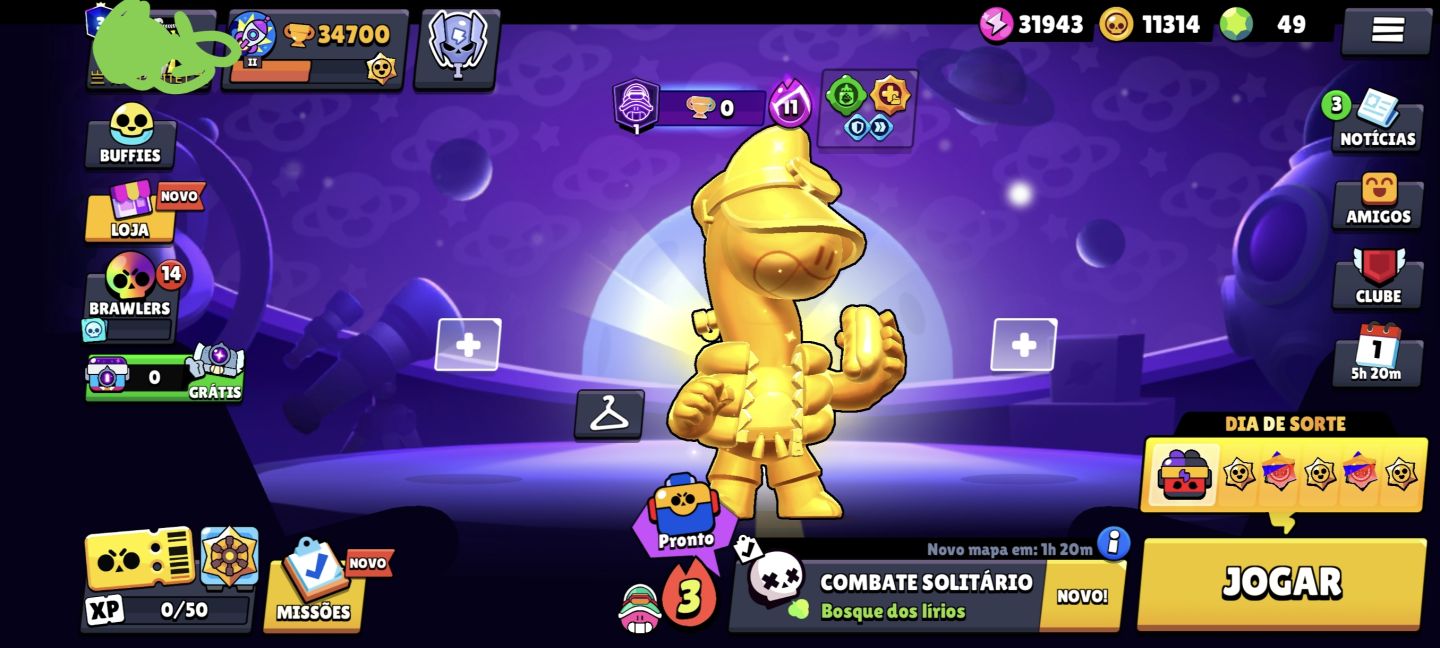 OFERTA! CONTA RARA COM 97 BRAWLERS