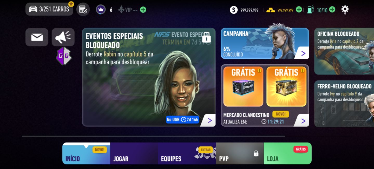 Conta NFS No Limits Com Muitos Recursos Ou Recursos na Sua Conta