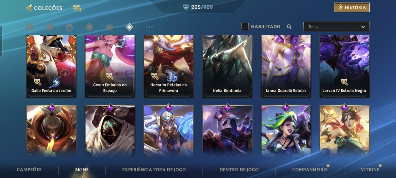 Conta wild rift com 205 skins com varias skins de gacha
