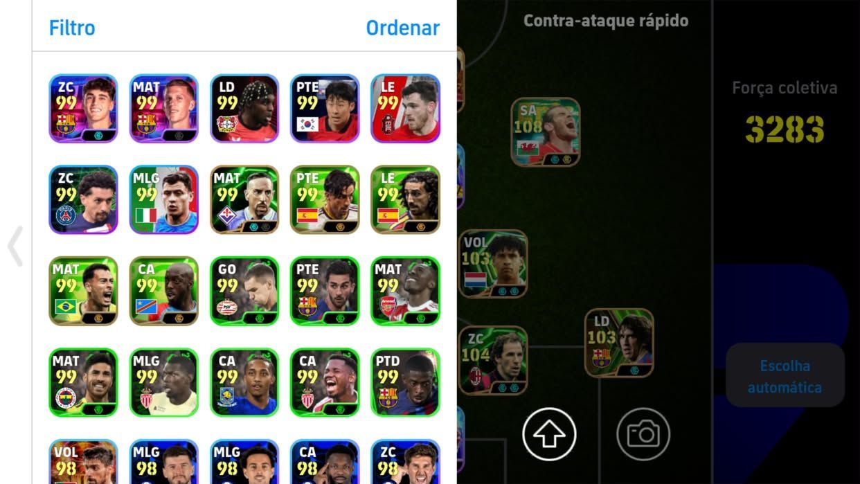 Conta de Efootball Braba do CR7,MESSI,KVARA BLITZ,BALE FORÇA COLETIVA MAX 3284+