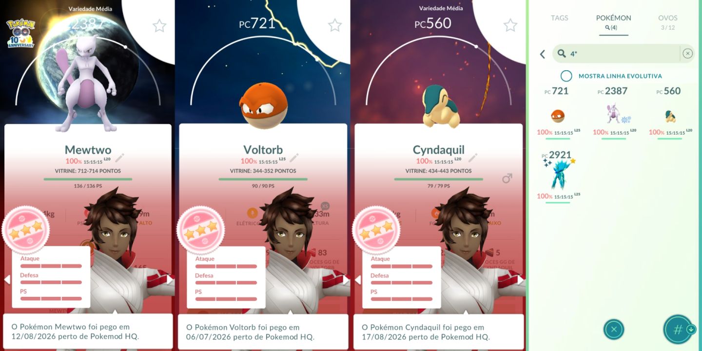 CONTA COLECIONADOR COM SHUNDO +12 LENDÁRIOS SHINY 3 100% E MT FUNDO - POKEMON GO