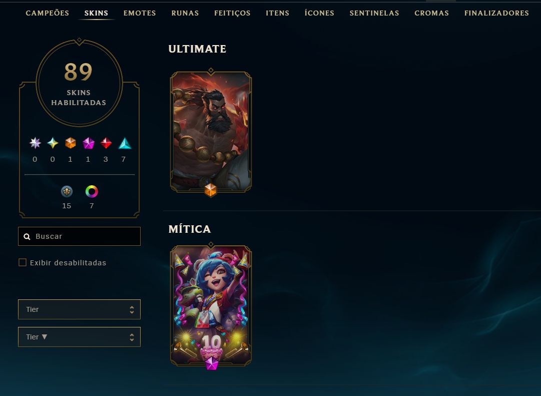 CONTA LOL S4 - LVL 174 - SEM ELO NA SEASON ATUAL