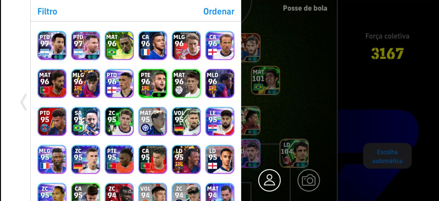 CONTA DE EFOOTBALL COM 3167 DE FORÇA
