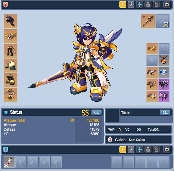 TODOS OS PERSSONAGENS COM BRINCO + PIERING DO CAOS- 4 CLASS- 4 SKILL-DESPERTAR++