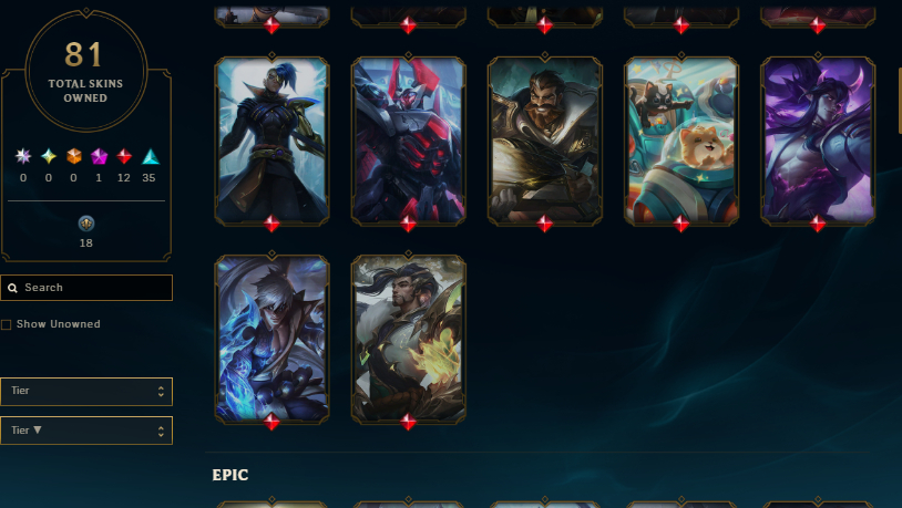 Conta com skins valoran e lol