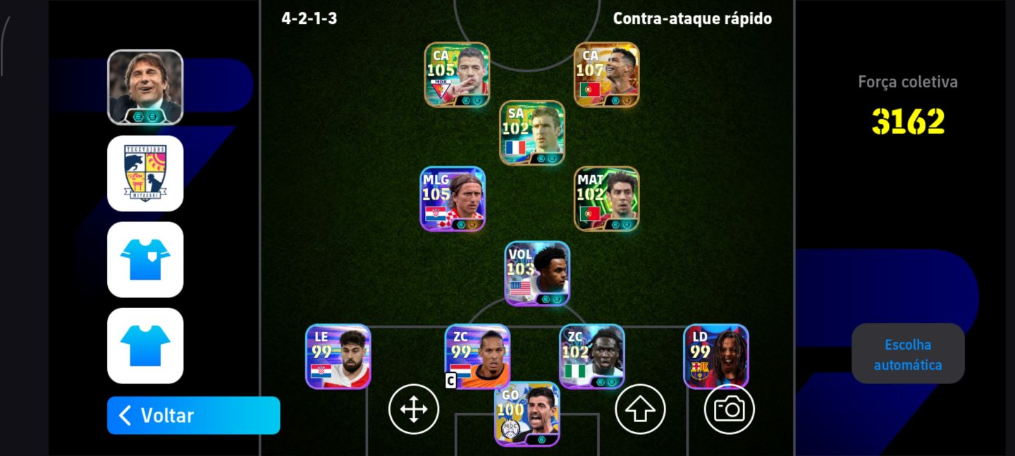Conta EFOOTBALL 3150 DE FORCA COM CR7 BIGTIME E MODRIC SHOWTIME