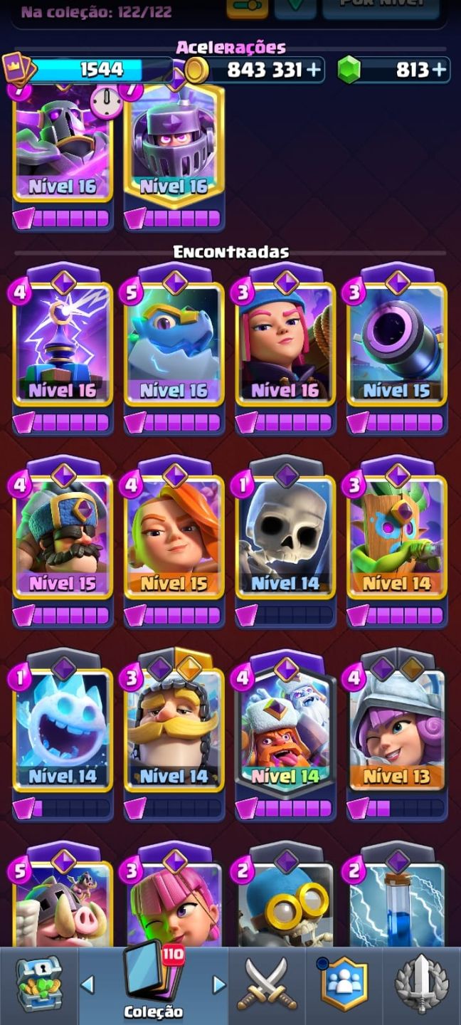 CONTA CLASH ROYALE TORRE LVL 16 VARIAS EVO E HEROIS