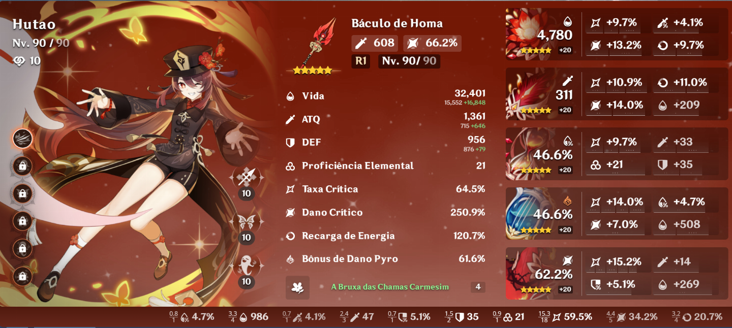 |Genshin AR60| 21K Gemas + 57 Personagens 5 + 16 Armas 5 Kinich top 2% Ganyu 3%
