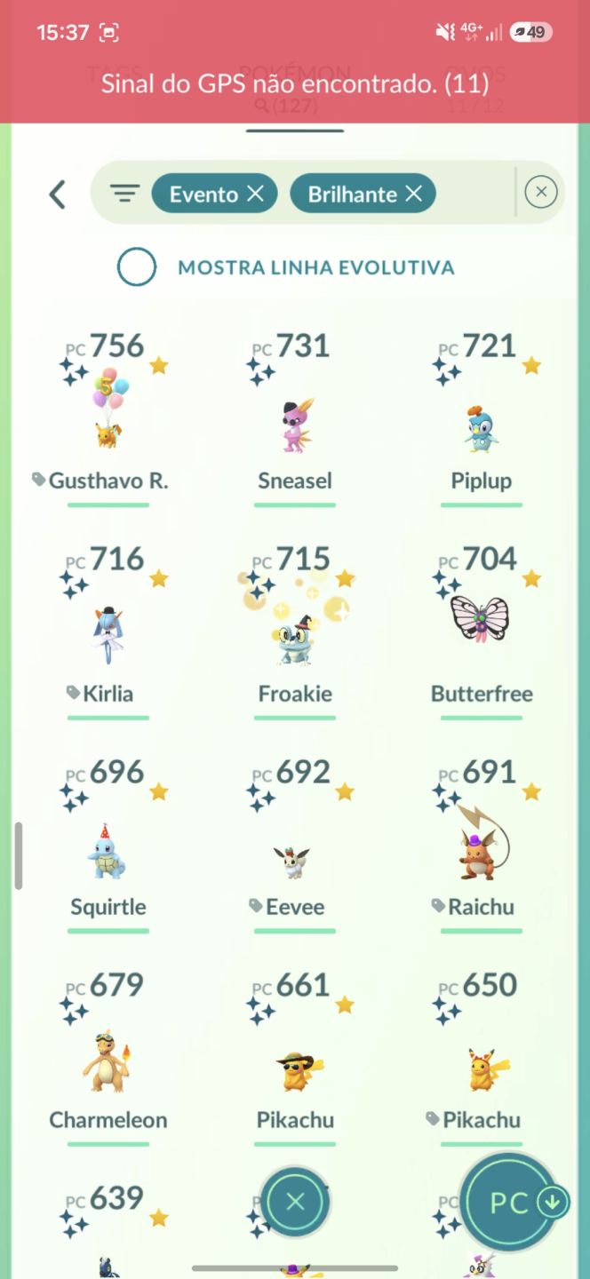 CONTA POKEMON GO MUITO SHINY