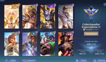 CONTA MLBB FULL EMBLEMAS | 100+ HERÓIS | BEATRIX PRIME M4 + ROGER M3 | 150 SKINS