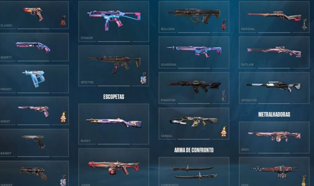 Conta valorant com várias skins