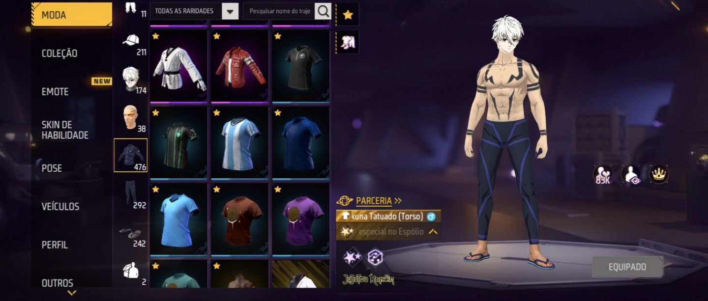 CONTA GEMADA FREE FIRE COM MUITA SKIN RARA