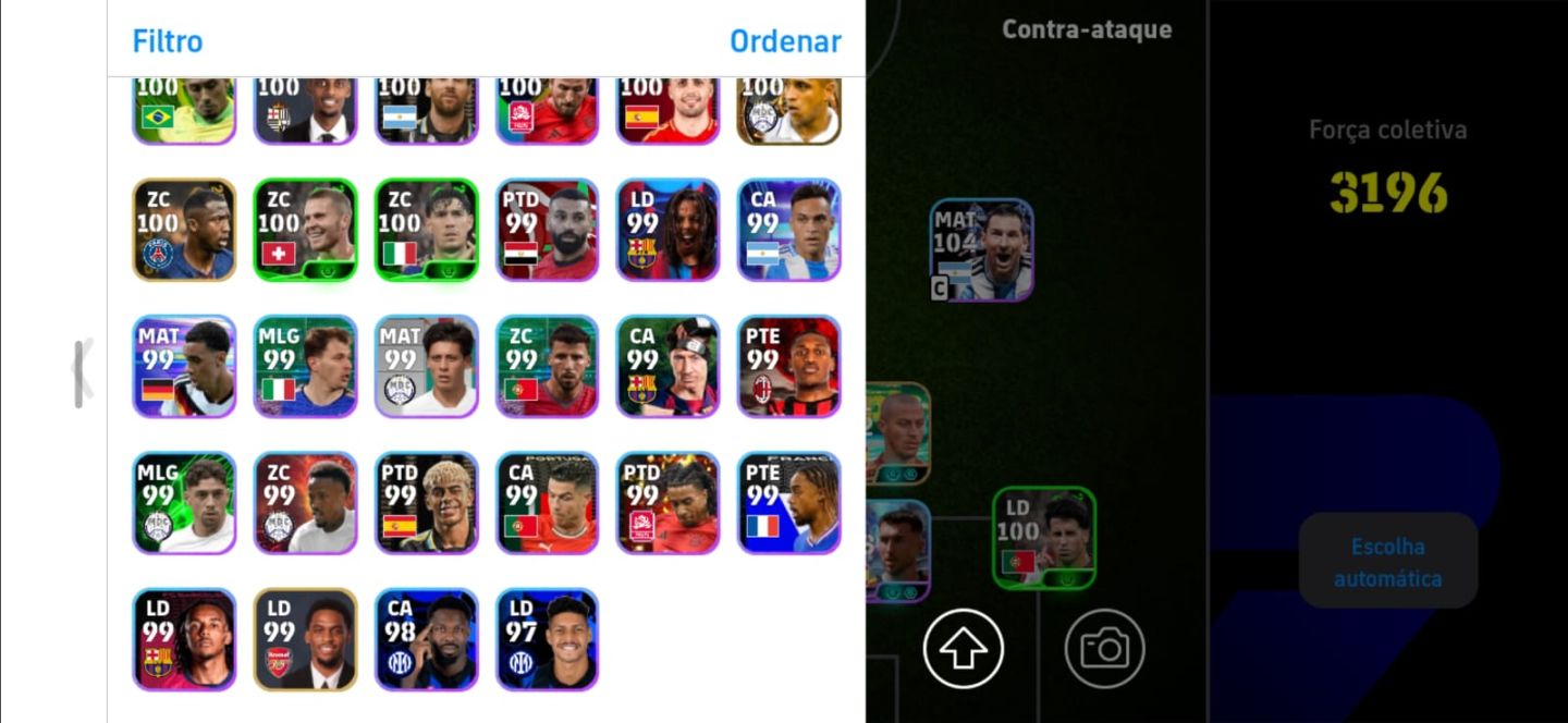 CONTA DE EFOOTBALL MOBILE COM +3150 DE FORÇA COLETIVA