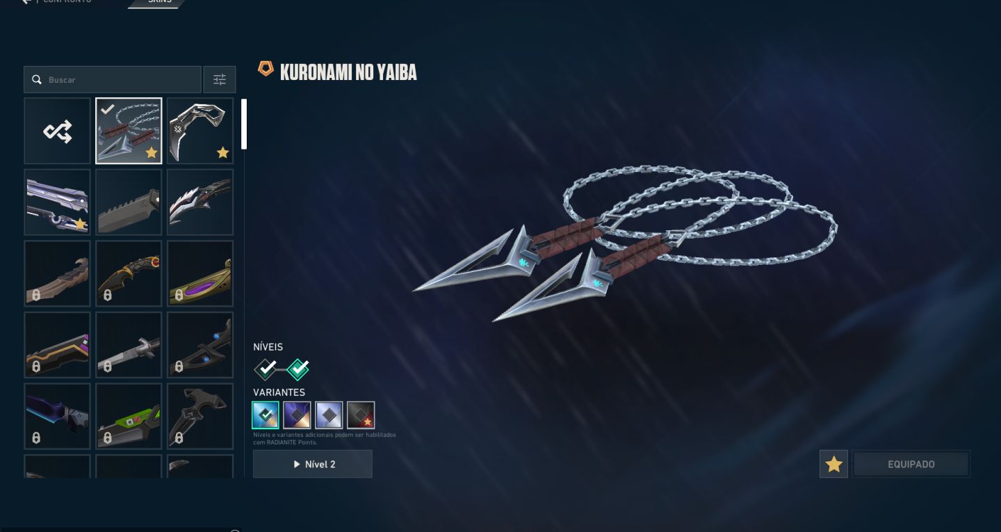 CONTA VALORANT COM FACA CHANPIONS E KURONAMI