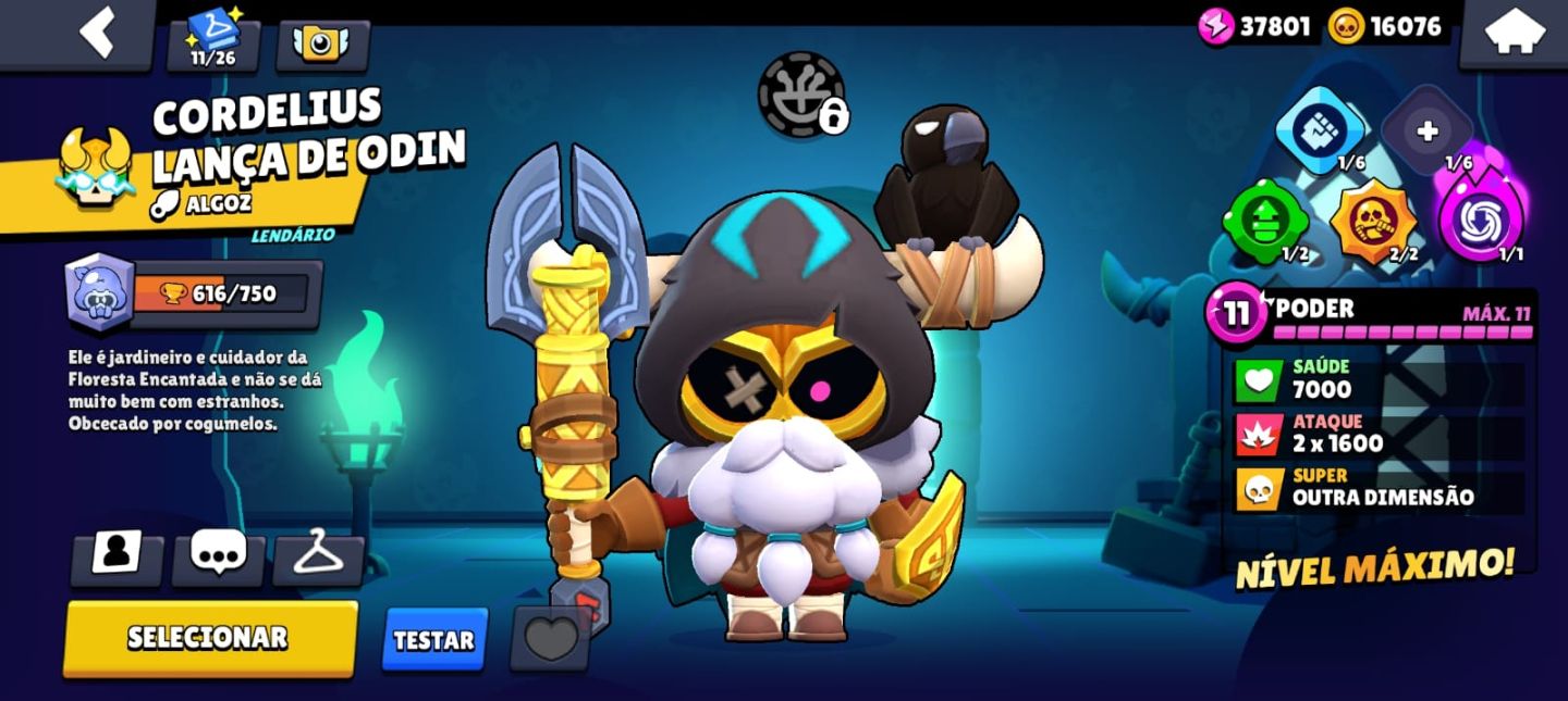 Conta do brawl stars com o primeiro passe com muitas skins lendárias