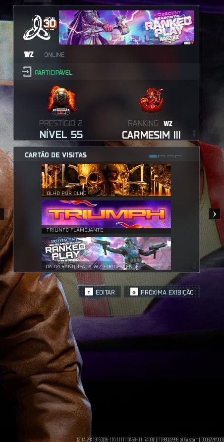 Conta warzone black noir,izzy,snoop dogg,cheech chong,iridas , michael myers