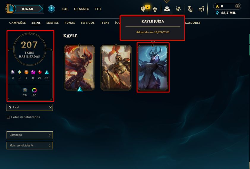 [CONTA RARA] HANDLEVEL LVL 258 DE 2013+RAMMUS REI+KAULE JUIZA+ DADOS DA CONTA
