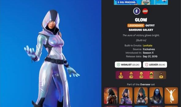 CONTA FORNITE RARA +150 SKINS (SKIN GLOW + KRATOS PICKAXE)