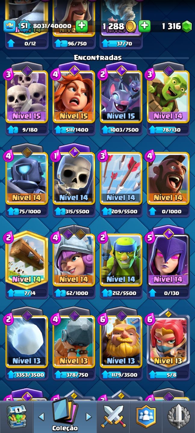 Conta de Clash Royale Upada, com 10K de troféus e com muitas evoluções