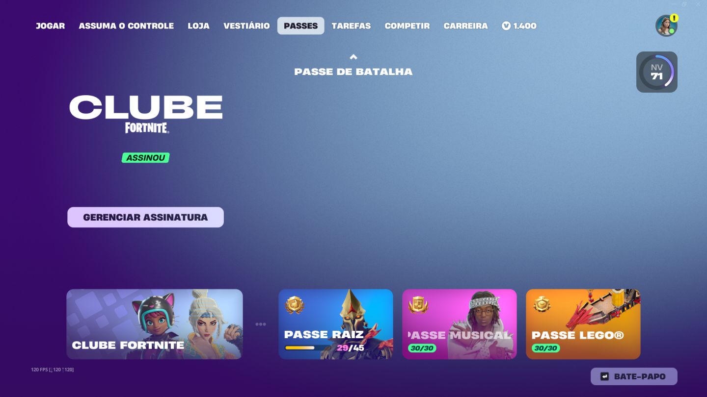 CONTA FORTNITE | 100 V-BUCKS + CLUBE ATIVO