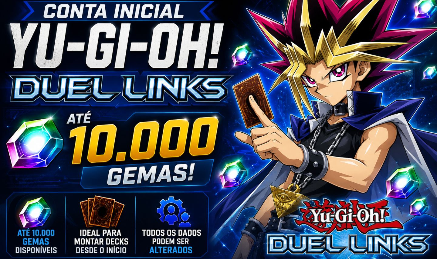 Conta inicial Yu-Gi-Oh! Duel Links 9.000-10.000 Gemas
