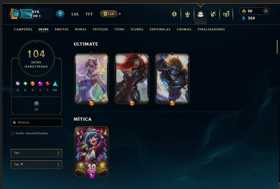 Conta valorant 38 skins - lol 104 skin