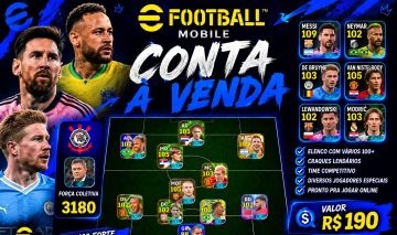 CONTA eFOOTBALL MOBILE | FORÇA COLETIVA 3180 | ELENCO 100+ | CRAQUES LENDÁRIO
