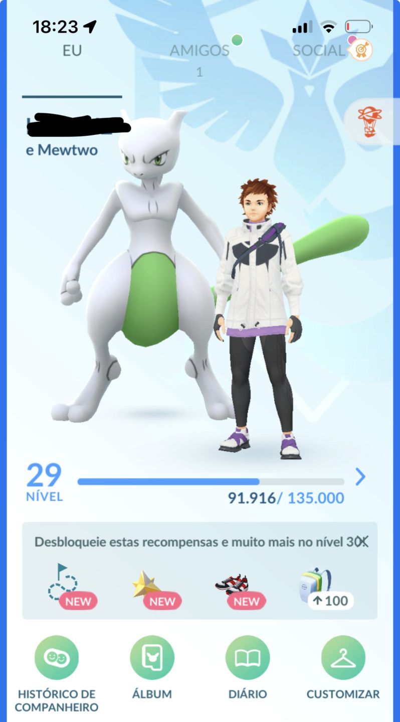Conta Pokemon Go com 2 Mewtwo shiny (um 93%)+ 5 mewtwo com fundo especial