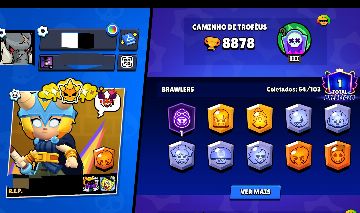 CONTA MUITO BRABA DE BRAWL STARS! MUITO BOA PARA INICIANTES! SKINS DE HYPERCARGA