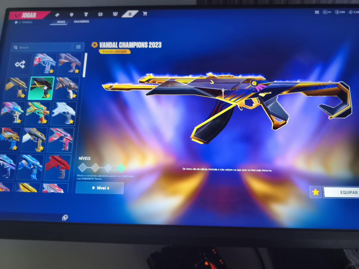 Conta top com banner Champions 2021 e quase 5k gastos