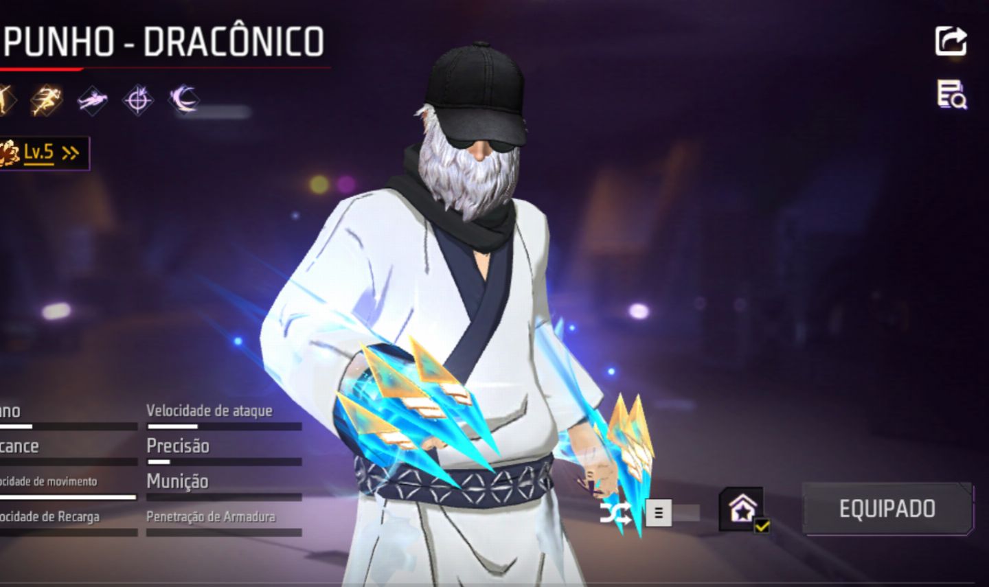 CONTA FREE FIRE PRIME 5 + 300 PEITORAIS + 200 CALÇAS PUNHO EVOLUTIVO MUITO MAIS